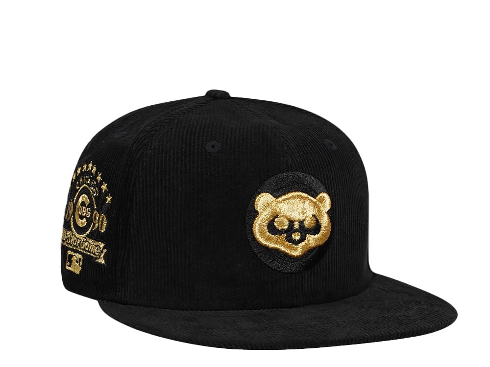 New Era Chicago Cubs All Star Game 1990 Corduroy Black Gold Edition 59Fifty Fitted Casquette