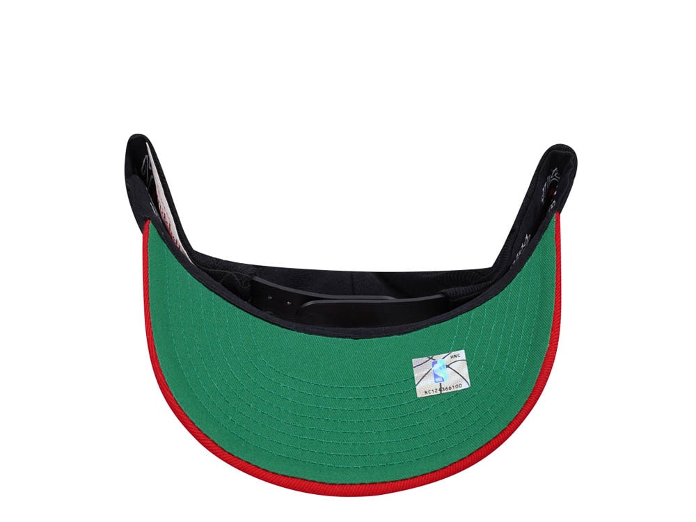 Mitchell & Ness Miami Heat Script 2.0 Black Two Tone Red Line Flex Snapback Casquette