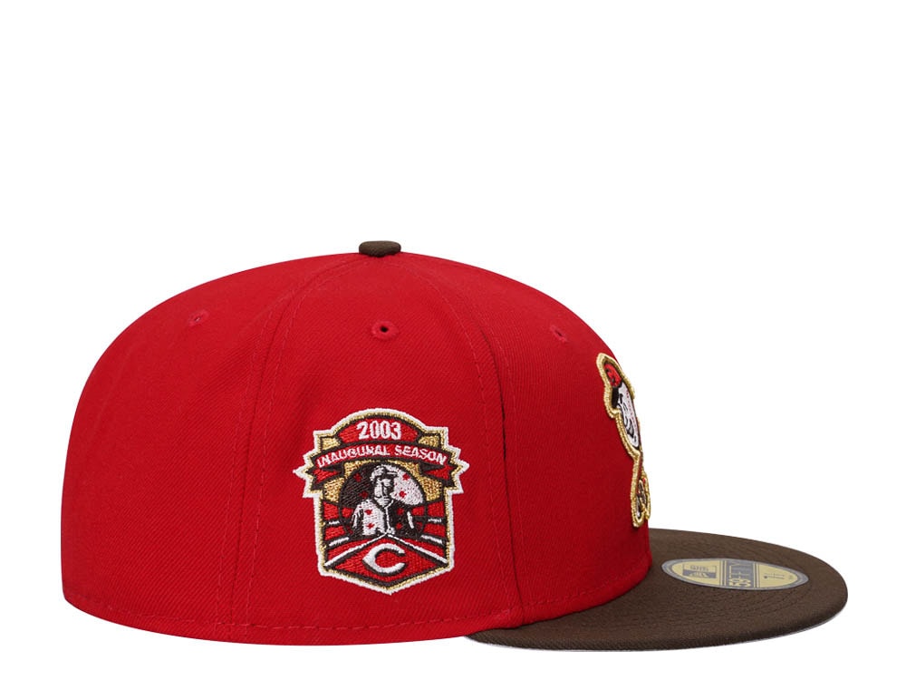 New Era Cincinnati Reds Inaugural Season 2003 Golden Chocolate Two Tone Prime Edition 59Fifty Fitted Casquette