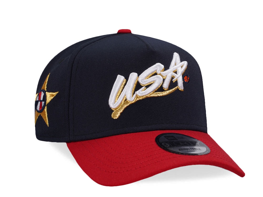 New Era Team USA Basketball Navy Two Tone Edition 9Forty A Frame Snapback Casquette