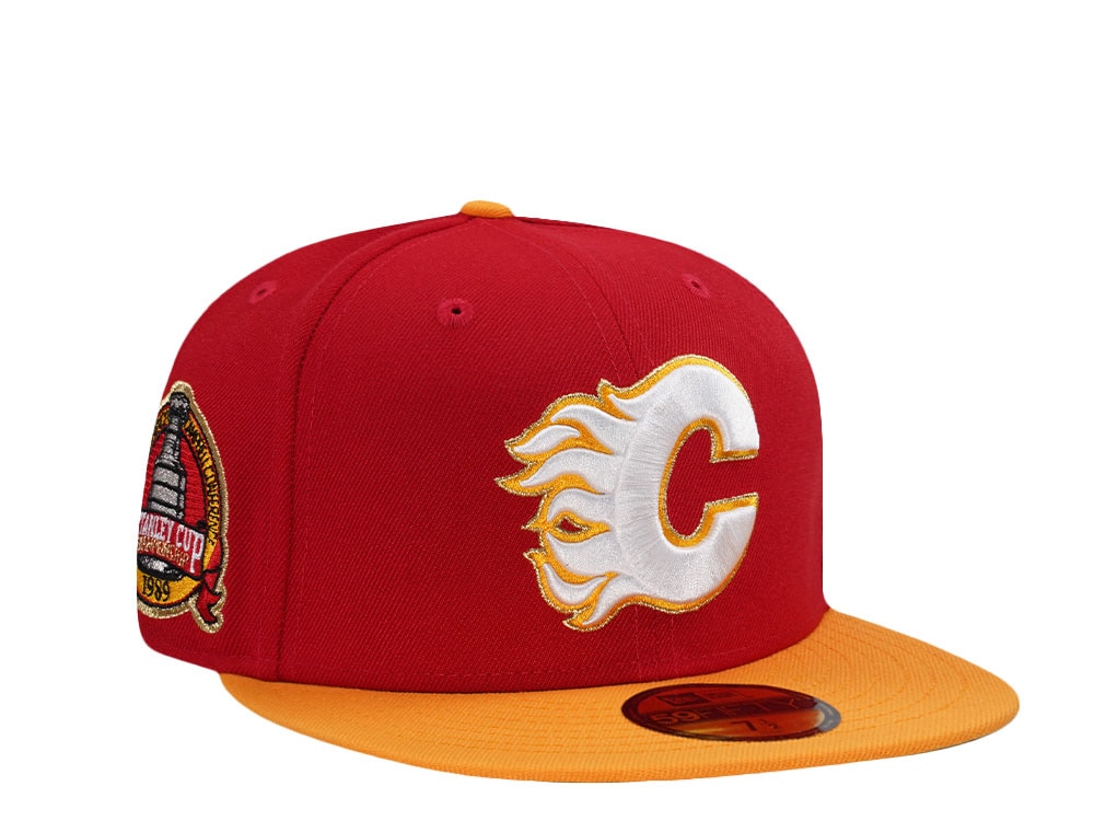 New Era Calgary Flames Stanley Cup  Champions 1989 Red Two Tone Edition 59Fifty Fitted Casquette