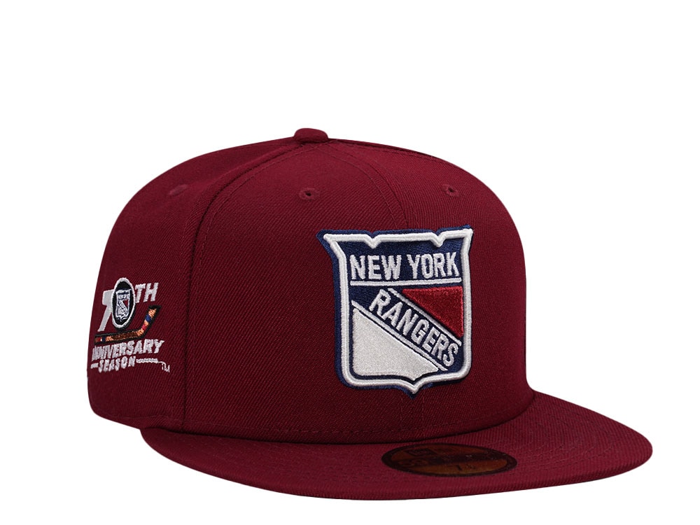 New Era New York Rangers 70th Anniversary Smooth Red Throwback Edition 59Fifty Fitted Casquette