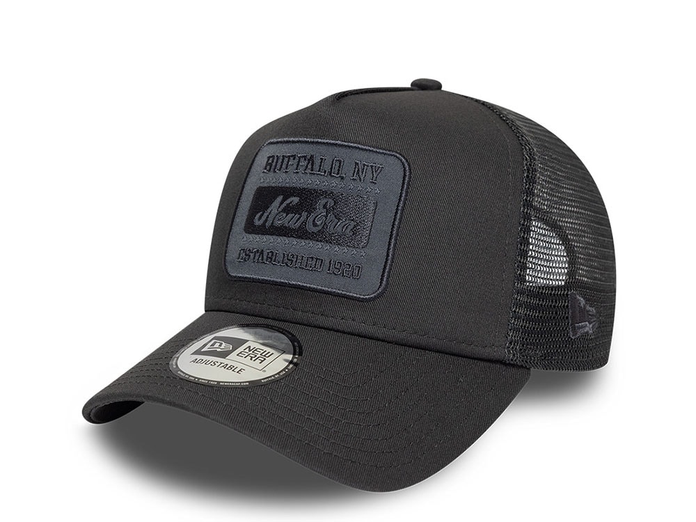 New Era Buffalo NY Tonal Patch White 9Forty A Frame Trucker Snapback Casquette