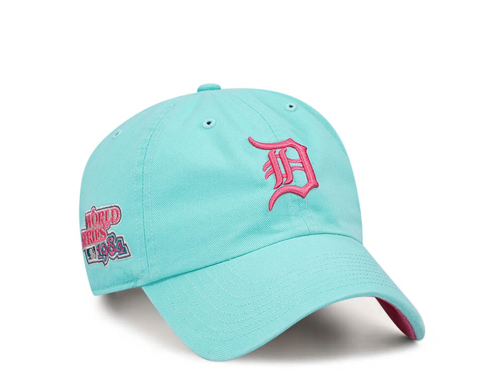 47Brand Detroit Tigers World Series 1984 Tiffany Blue Double Under Clean Up Strapback Casquette