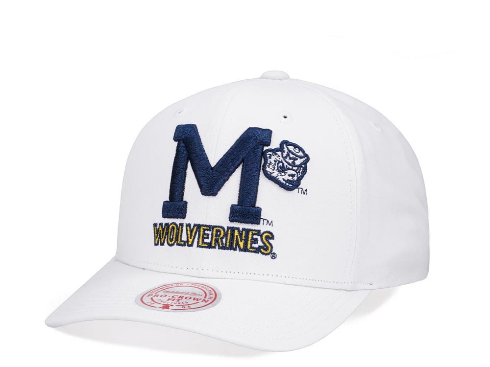 Mitchell & Ness University of Michigan All in Pro White Snapback Casquette