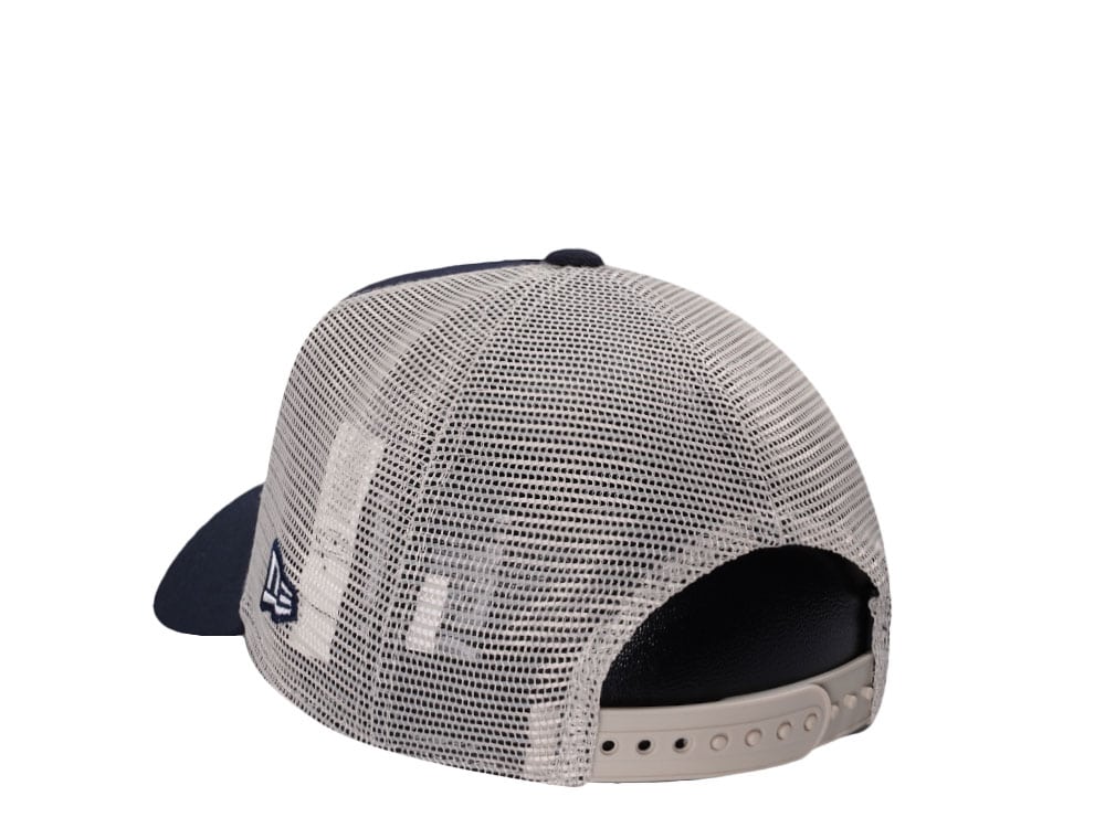 New Era New York Yankees Vintage Script Navy Trucker Edition 9Forty A Frame Snapback Casquette