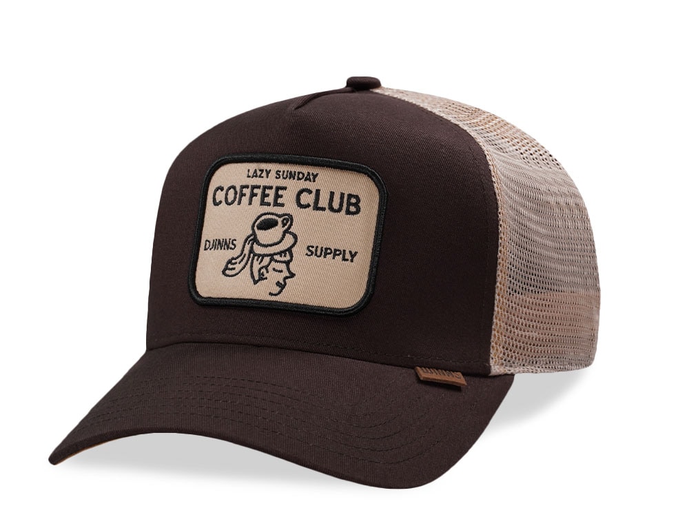 Djinns HFT Coffee Club Head Dark Brown Trucker Snapback Casquette