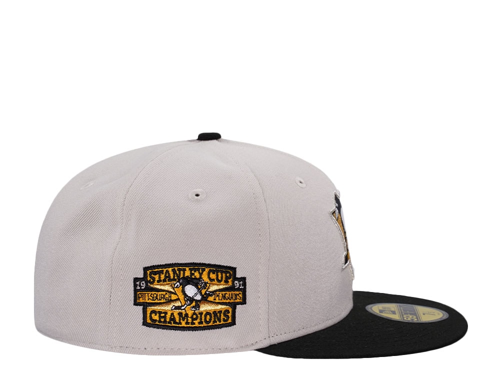 New Era Pittsburgh Penguins Stanley Cup Champions 1991 Stone Two Tone Edition 59Fifty Fitted Casquette