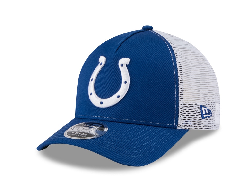 New Era Indianapolis Colts Official Team Color Edition 9Forty M Crown A Frame Trucker Snapback Casquette