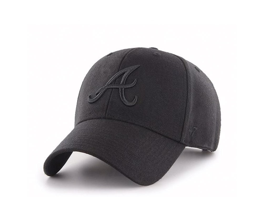 47Brand Atlanta Braves Black on Black Classic Snapback Casquette