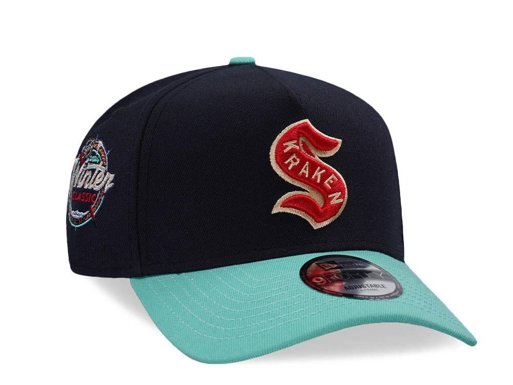 New Era Seattle Kraken Winter Classic 2024 Navy Two Tone Edition 9Forty A Frame Snapback Casquette