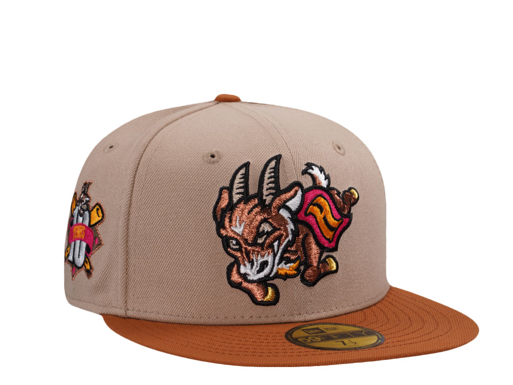 New Era Hartford Yard Goats 10th Anniversary Camel Two Tone Edition 59Fifty Fitted Casquette