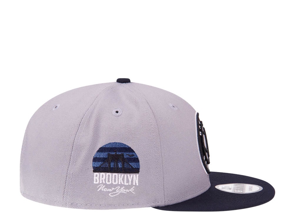 New Era Brooklyn Nets Bridge Gray Navy Edition 9Fifty Snapback Casquette