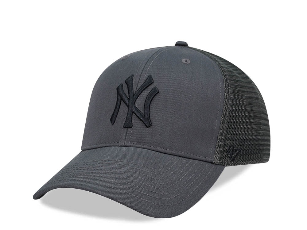 47Brand New York Yankees Charcoal Branson Mesh MVP Trucker Snapback Casquette