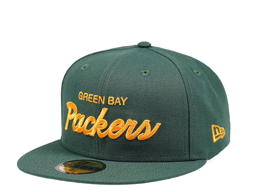 New Era Green Bay Packers Throwback Script 59Fifty Fitted Casquette
