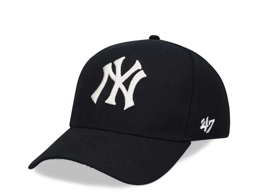 47Brand New York Yankees Black Coastal Floral Under MVP Snapback Casquette