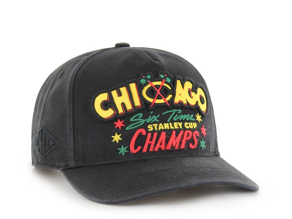 47Brand Chicago Blackhawks Vintage Stanley Black Charlton Edition Hitch Snapback Casquette