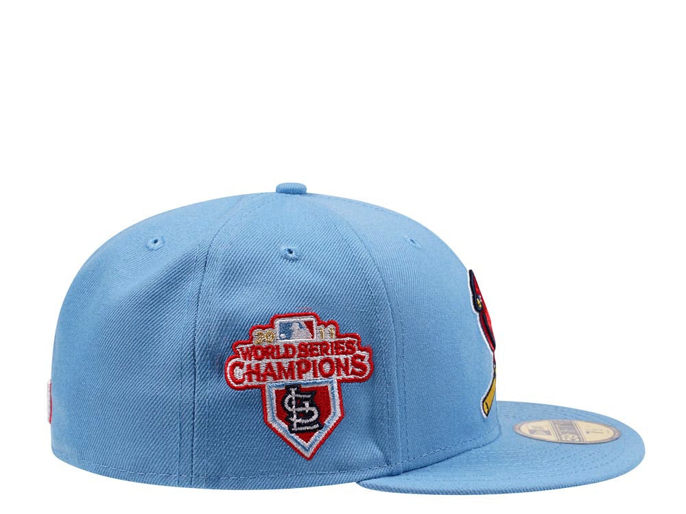 New Era St. Louis Cardinals World Series Champions 2011 Sky Blue and Red Edition 59Fifty Fitted Casquette