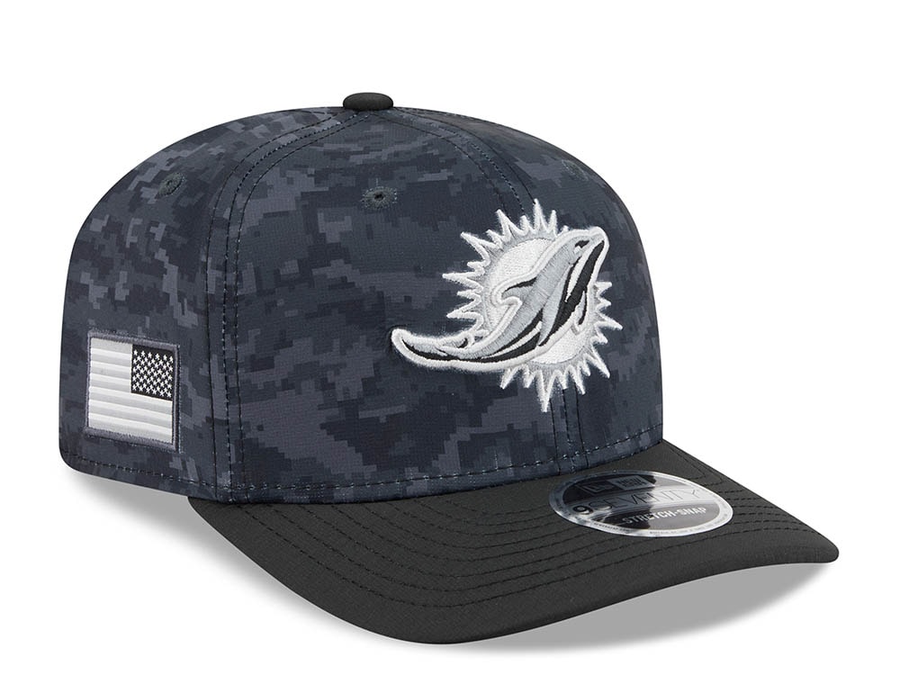 New Era Miami Dolphins NFL Salute to Service 2026 Digi Camo Black 9Seventy Stretch Snapback Casquette
