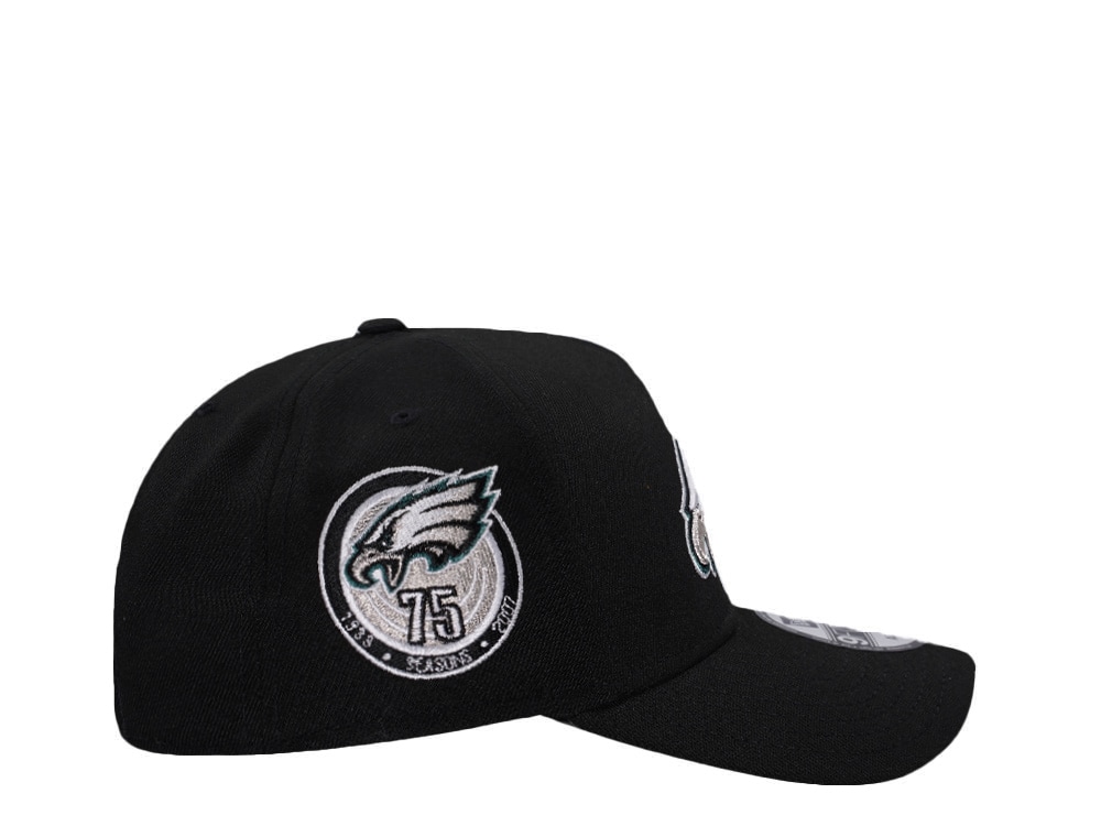 New Era Philadelphia Eagles 75th Anniversary Black Prime Edition 9Forty A Frame Snapback Casquette