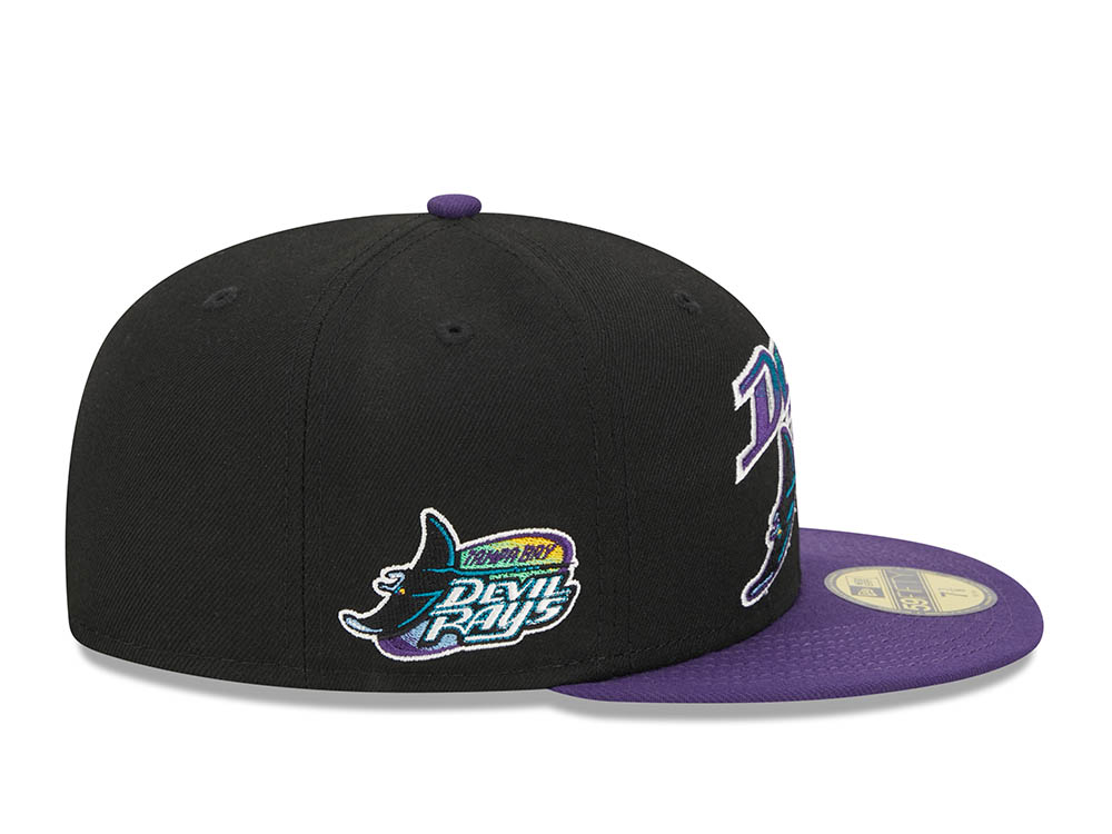 New Era Tampa Bay Rays Black Retro Script Throwback Edition 59Fifty Fitted Casquette