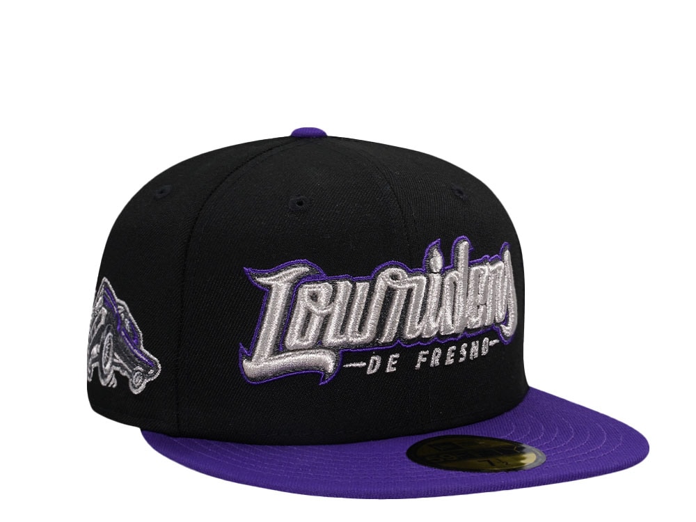 New Era Fresno Grizzlies Lowriders Black Purple Two Tone Edition 59Fifty Fitted Casquette
