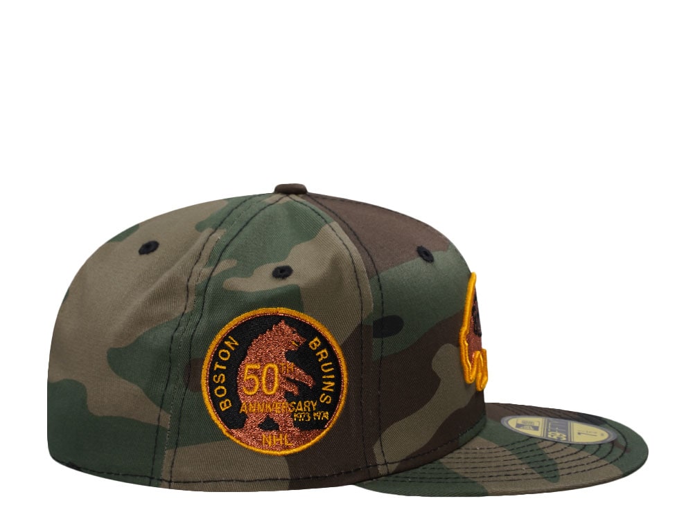 New Era Boston Bruins 50th Anniversary Woodland Camouflage Edition 59Fifty Fitted Casquette