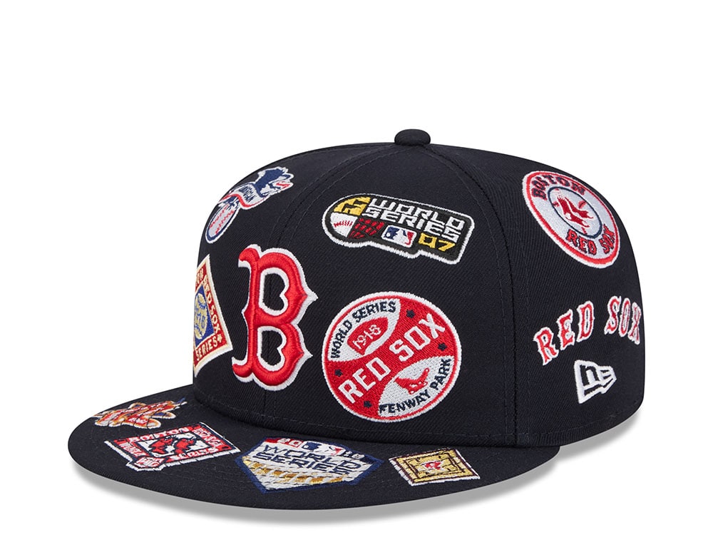 New Era Boston Red Sox All Over Navy Red 59Fifty Fitted Casquette