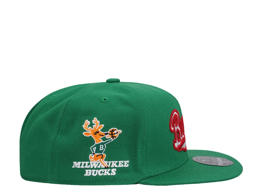 Mitchell & Ness Milwaukee Bucks Logo History Hardwood Classic Dynasty Fitted Casquette