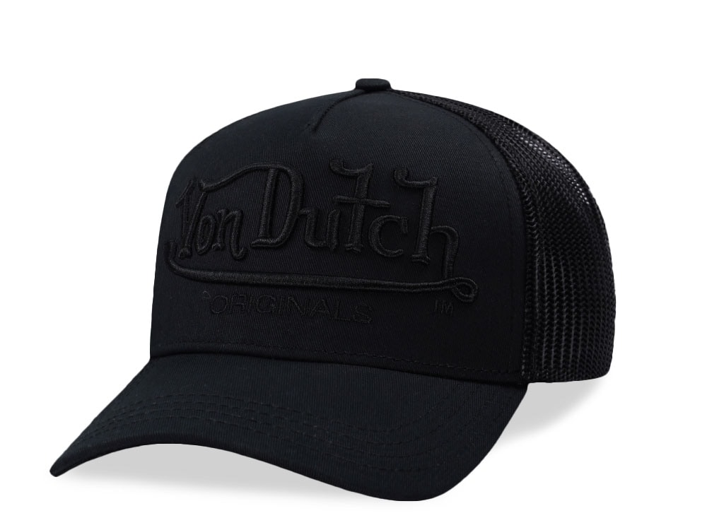 Von Dutch Script Black Trucker Snapback Casquette