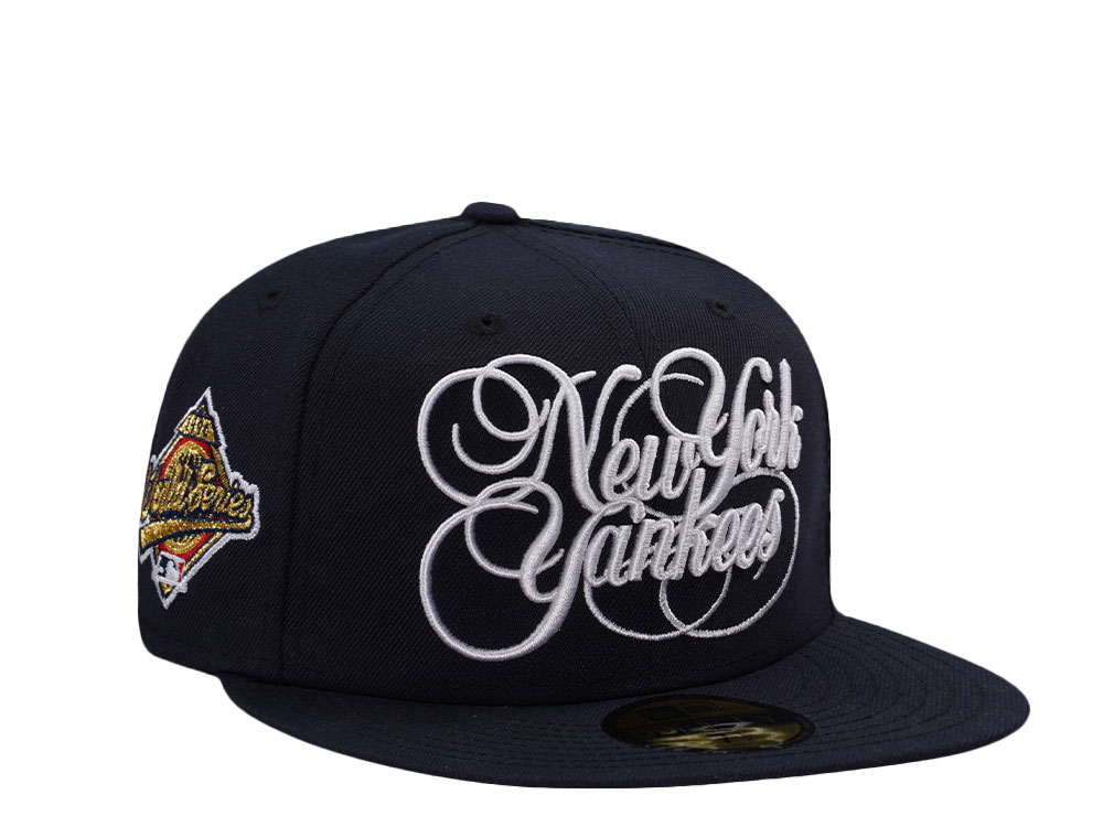 New Era New York Yankees Cooperstown World Series 1996 Script Navy Edition 59Fifty Fitted Casquette