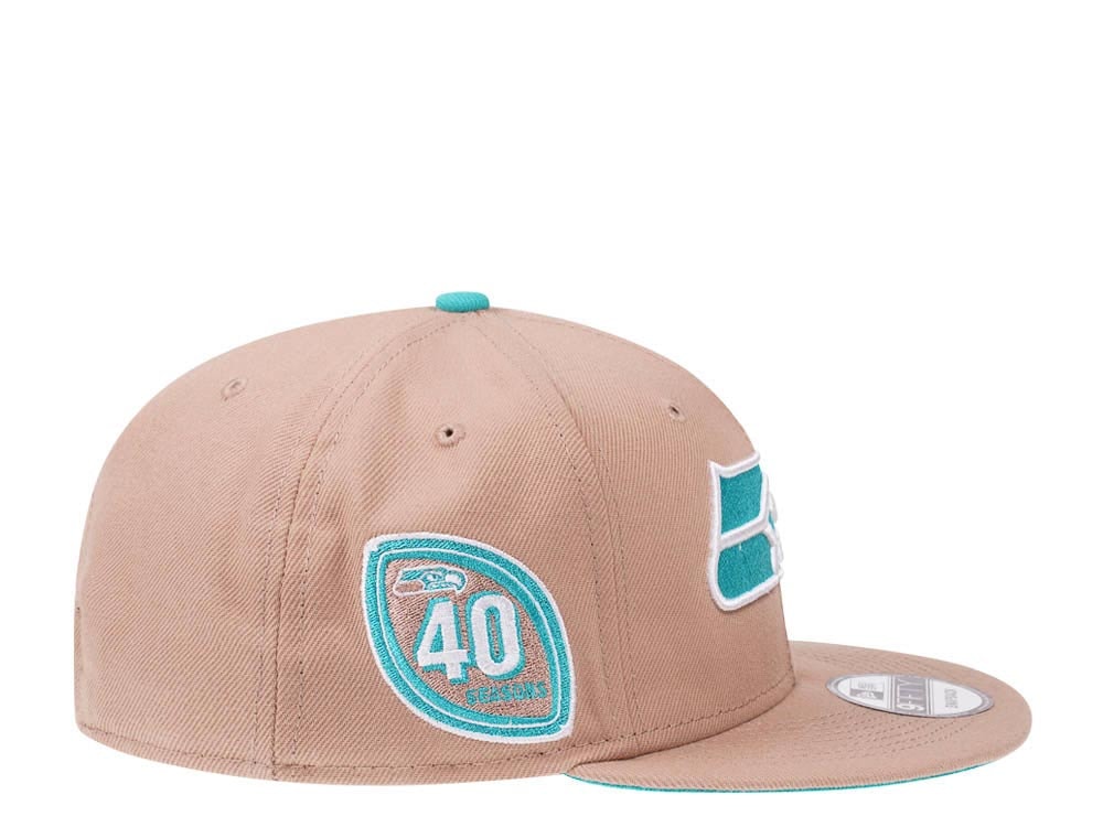 New Era Seattle Seahawks 40 Seasons Camel Mint Edition 9Fifty Snapback Casquette