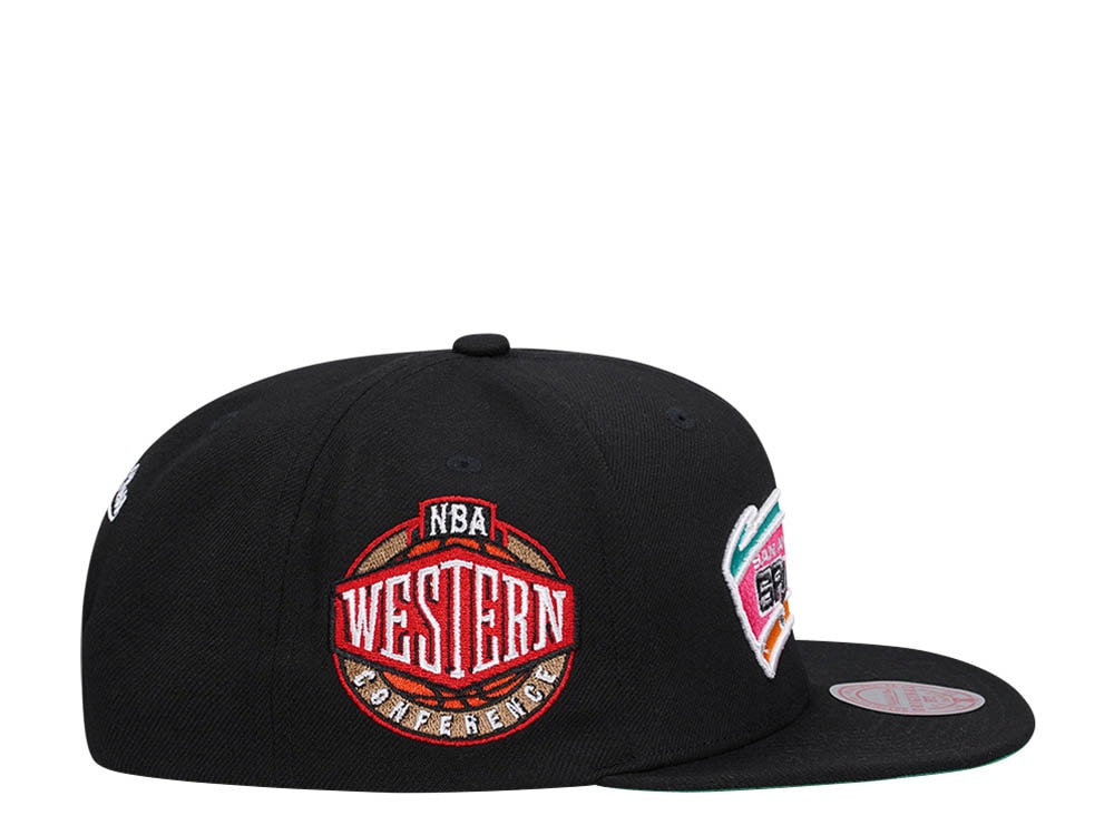 Mitchell & Ness San Antonio Spurs Conference Patch Black Snapback Casquette