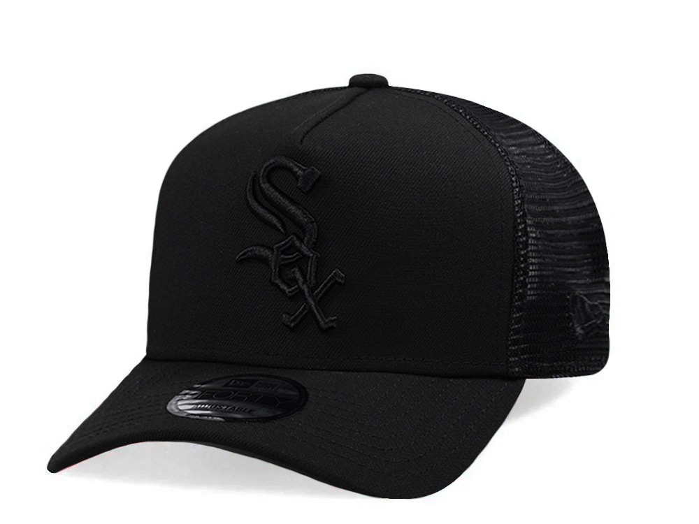 New Era Chicago White Sox Black On Black Edition 9Forty A Frame Trucker Snapback Casquette