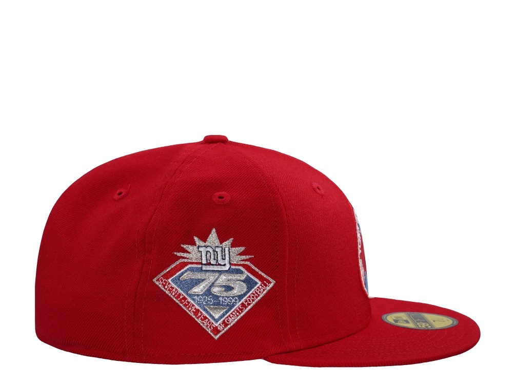 New Era New York Giants 75th Anniversary Wool Scarlet Throwback Edition 59Fifty Fitted Casquette