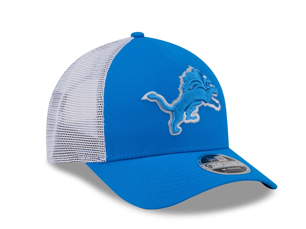 New Era Detroit Lions Official Team Color Edition 9Forty M Crown A Frame Trucker Snapback Casquette