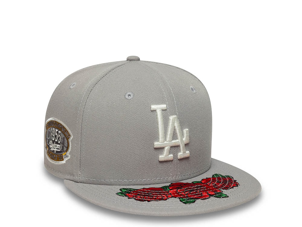 New Era Los Angeles Dodgers World Championship 1955 Floral Gray Prime Edition 59Fifty Fitted Casquette