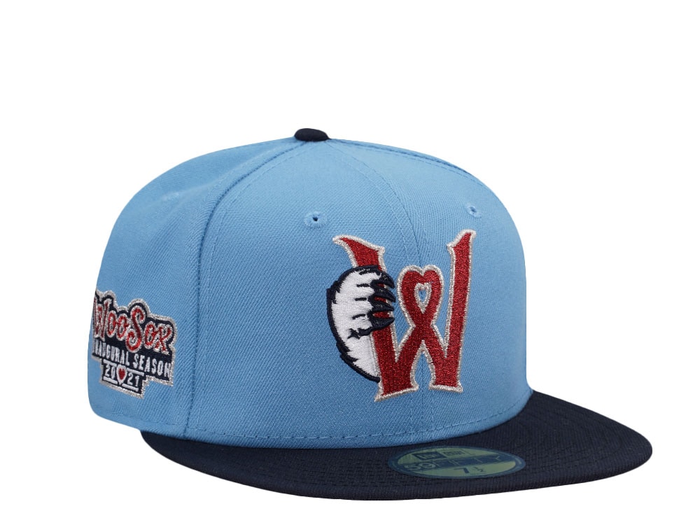 New Era Erie Worcester Red Sox Inaugural Season 2021 Sky Two Tone Edition 59Fifty Fitted Casquette
