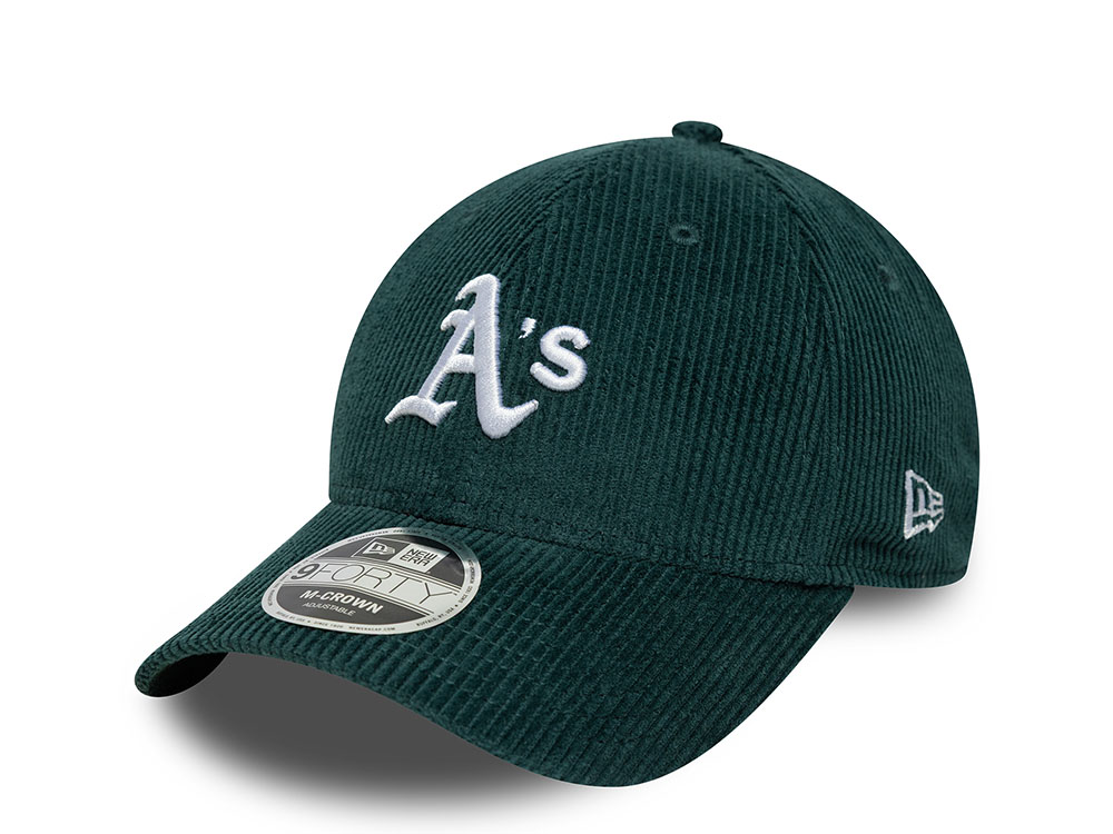 New Era Oakland Athletics Cord Dark Green 9Forty M Crown Snapback Casquette