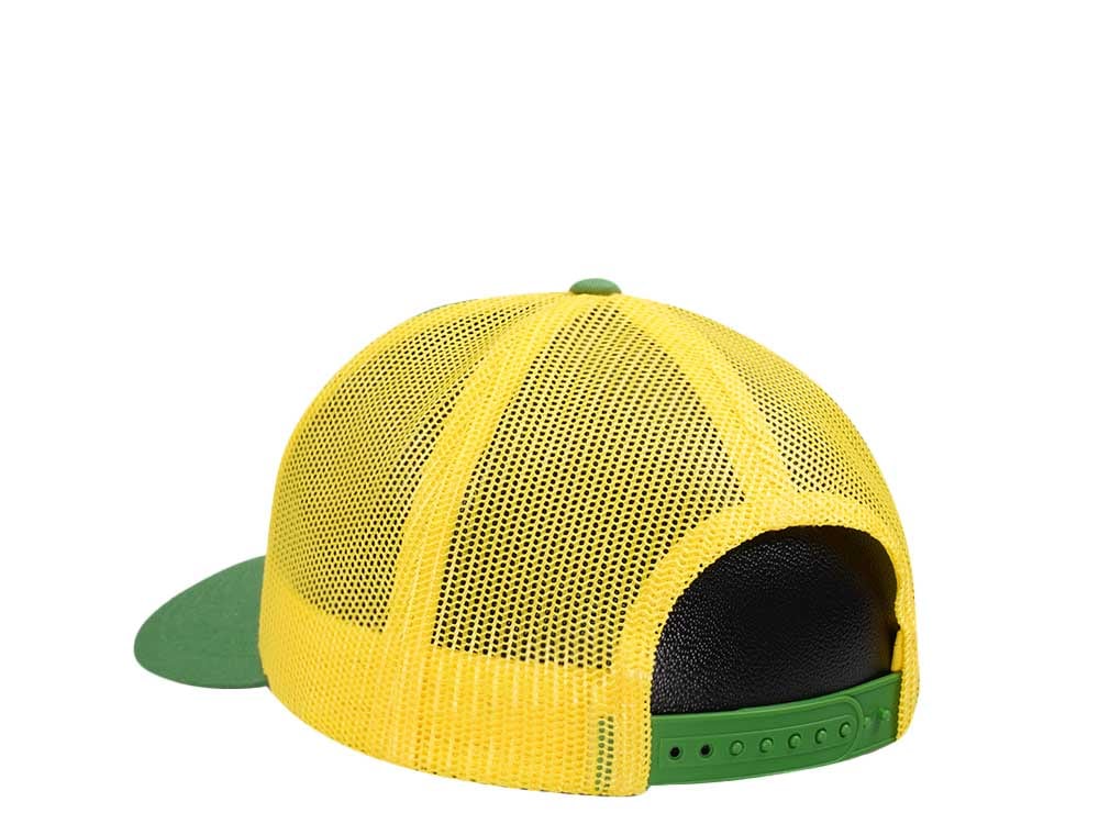 John Deere Logo Mesh Yellow Green Trucker Snapback Casquette