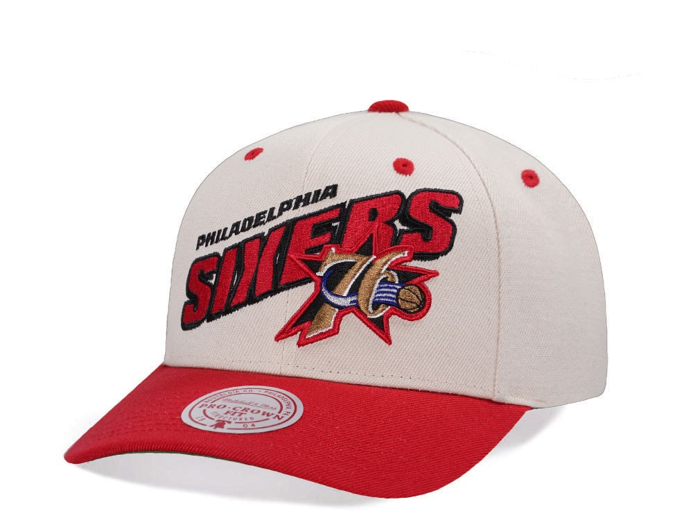 Mitchell & Ness Phildelphia 76ers Chrome Two Tone Pro Crown Fit Snapback Casquette