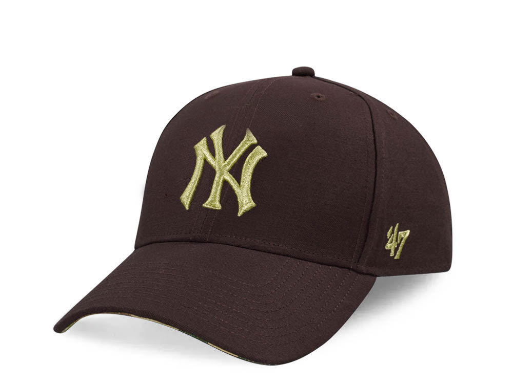 47Brand New York Yankees Brown Frog Skin Camo MVP Strapback Casquette
