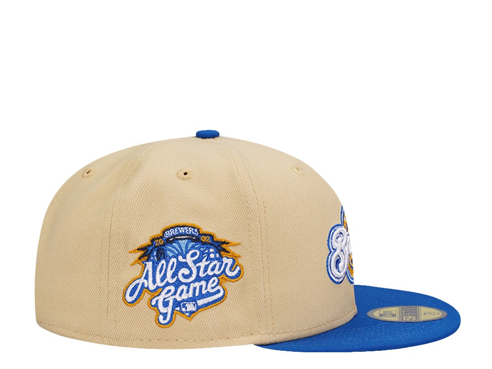 New Era Milwaukee Brewers All Star Game 2002 Vegas Gold Two Tone Edition 59Fifty Fitted Casquette