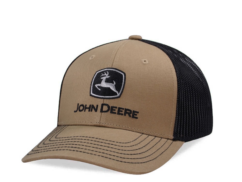 John Deere Logo Olive Trucker Snapback Casquette