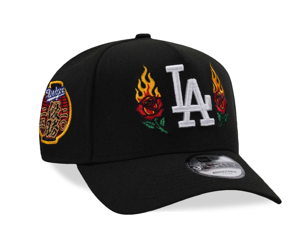 New Era Los Angeles Dodgers World Series Champions 2025 Fire Rose Black Prime Edition 9Forty A Frame Snapback Casquette
