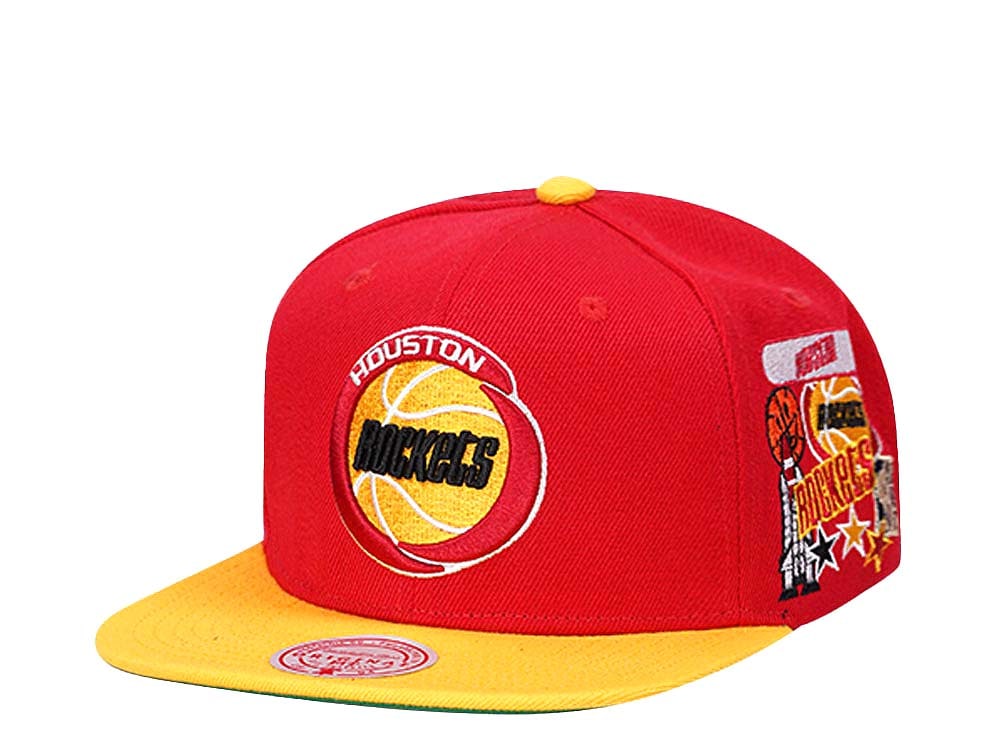 Mitchell & Ness Houston Rockets Patch Overload Hardwood Classic Snapback Casquette