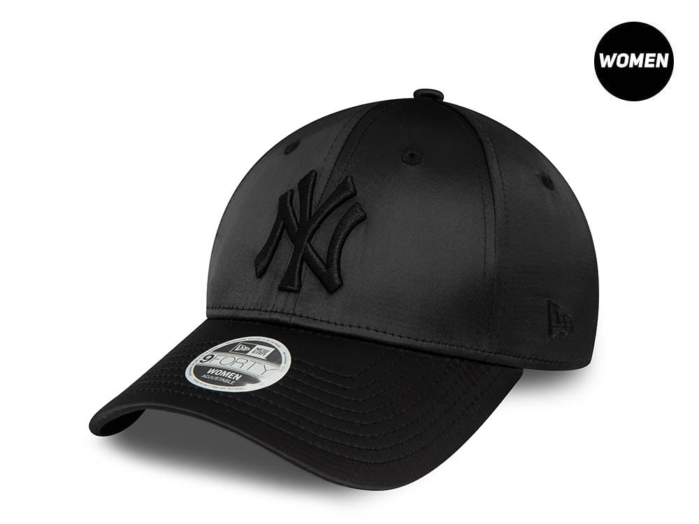 New Era New York Yankees Satin Black Womens 9Forty Strapback Casquette