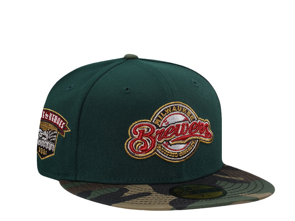 New Era Milwaukee Brewers Home of Heroes 2001 Green Two Tone Edition 59Fifty Fitted Casquette