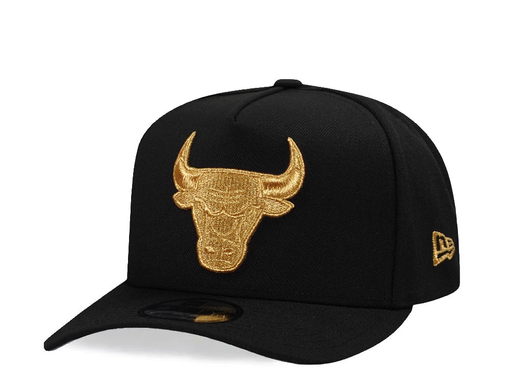 New Era Chicago Bulls Black and Gold 9Fifty A Frame Snapback Casquette