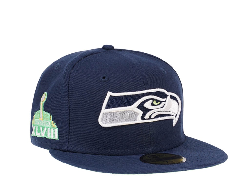 New Era Seattle Seahawks Citruspop Patch Super Bowl XLVIII 59fifty Fitted Casquette